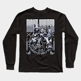 Wolf Night Hunter Sci-fi Job Future Mecha Animals Robot Long Sleeve T-Shirt